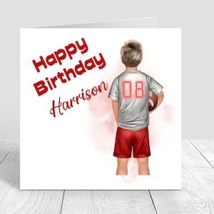Tarjeta de cumpleaños personalizada de fútbol americano para niños, tarjeta de felicitación de feliz cumpleaños, tarjeta de cumpleaños personalizada del kit de fútbol, 5º, 6º, 8º, 12º, 251