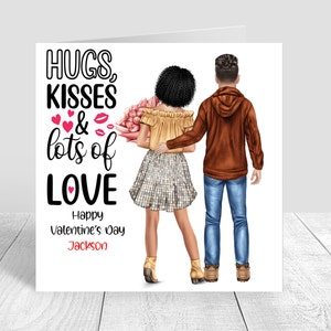 Biglietto personalizzato per Buon San Valentino Tema d'amore Carta di coppia Partner Fidanzato Fidanzato Fidanzato Marito Moglie 384