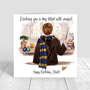 Personalised Boys Wizard Birthday Card Son Grandson Nephew Brother Magic Wizardry, Wand Birthday Card 5th 6th 8th 10th 769
