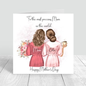 Happy Mother's Day Card Handmade & Personalised Mummy / Mom/ With love card Personalized Mothers day Gift