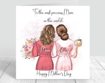 Happy Mother's Day Card Handmade & Personalised Mummy / Mom/ With love card Personalized Mothers day Gift