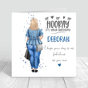Carte de joyeux anniversaire personnalisée pour femme 25 28 30 40 40 50 60 anniversaire Shopping fait main petite-fille fille nièce soeur 465