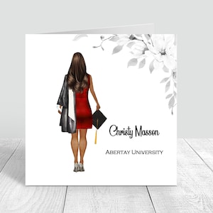 Carte de vœux faite main pour femme | Personnalisé | Félicitations, cadeaux de remise des diplômes PERSONNALISATION DES CHEVEUX