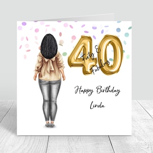Carte personnalisée de joyeux anniversaire pour femme 40 et fabuleuse carte personnalisée faite main 40e carte d'anniversaire pour sa soeur Bestie cousine 267