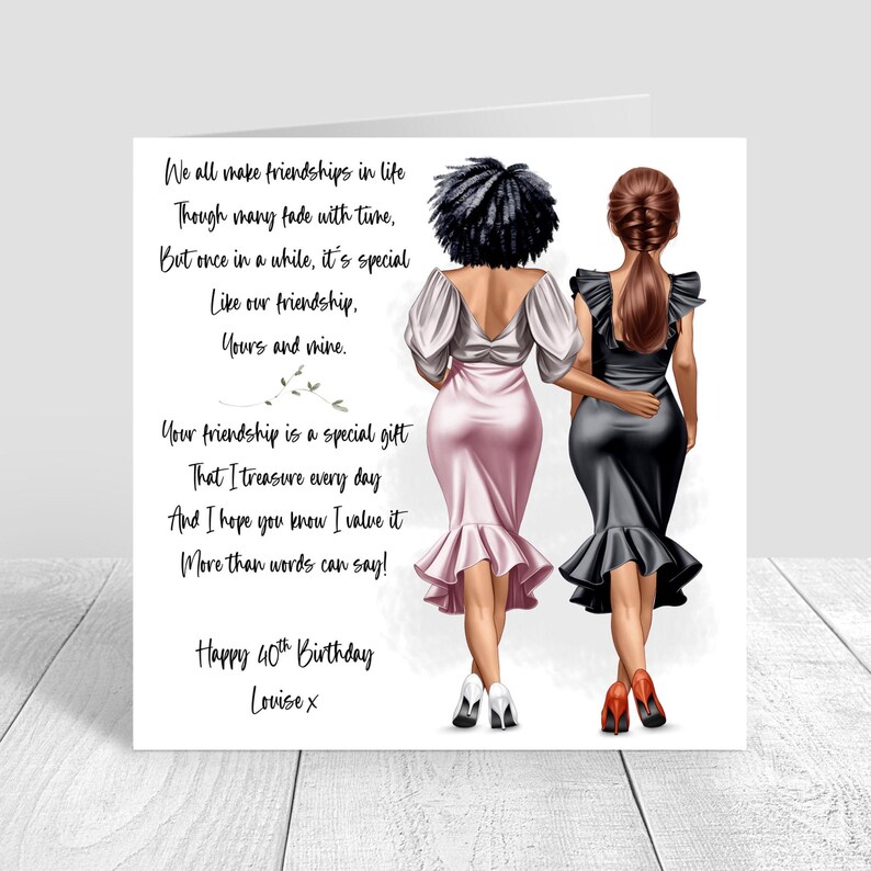Personalised Women's Happy Birthday Card Best Friend Handmade Card for ...