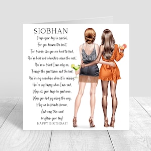 Personalised Women's Best Friend Happy Birthday Handmade Card for Friend| Bestie Special Friend 18th 21st 25th 30th 35th 40th 50th 60th 1583