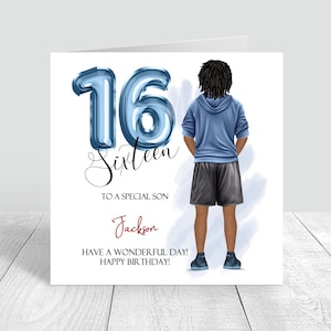 Gepersonaliseerde 16e verjaardagskaart jongens, gelukkige 16e verjaardag, 16 tiener zoon vriend vriend kleinzoon neef broer 598