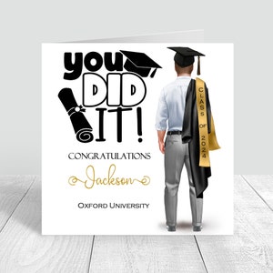 Carte de remise des diplômes pour homme, Carte de remise des diplômes personnalisée, Bravo, nous sommes si fiers de vous Cadeaux de remise des diplômes faits main * Personnalisez les cheveux * 1109