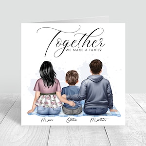 Biglietto personalizzato "Insieme facciamo una famiglia", biglietto di auguri per la famiglia, biglietto di famiglia ricordo, biglietto di adozione, nuovi genitori 980