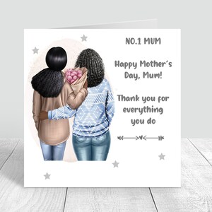 Tarjeta feliz del día de la madre hecha a mano y personalizada mamá / mamá / con tarjeta de amor regalo personalizado del día de la madre tarjeta madre / hija 325