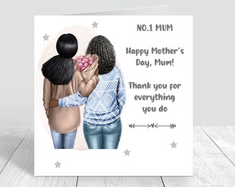 Happy Mother's Day Card Handmade & Personalised Mummy / Mom/ With love card Personalized Mothers day Gift Mother / Daughter card 325