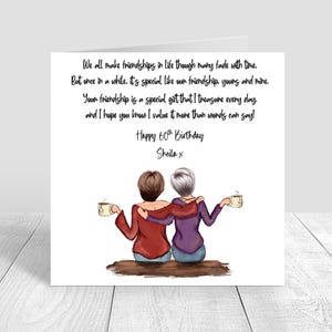 Women's Personalised Best Friend Happy Birthday Handmade Card for Friend| Bestie Special Friend 18th 21st 25th 30th 35th 40th 50th 60th 1570