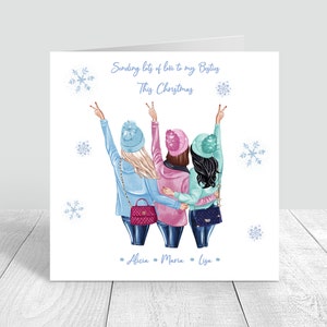 Frohe Weihnachten handgemachte Bestie Karte Weihnachten personalisierte Karte| Schwester| Mama| Beste Freundin|Töchter