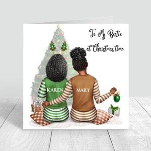 Feliz Natal e um Feliz Ano Novo Melhor Amigo Cartão de Natal Personalizado Cartão de Jumpers de Natal para Bestie/Irmã/Mãe/Tia/Prima 284