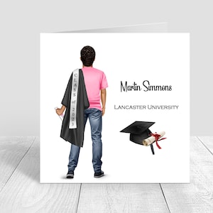 Carte de voeux personnalisée pour homme diplômée rose carte de voeux personnalisée diplômée 626