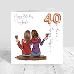 Women's Personalised Best Friend Happy Birthday Handmade Card for Friend| Bestie Special Friend 18th 21st 25th 30th 35th 40th 50th 60th 1682