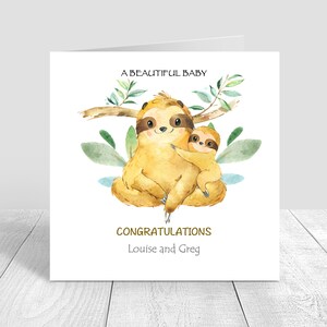 Beautiful Baby Congratulations New Born Baby Handmade Card Personalised Baby Boy/ Baby Girl