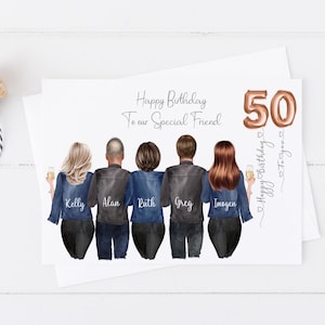 Cartão de aniversário personalizado para mulheres, cartão de aniversário para homens, grande, cabelo personalizado 25º 30º 40º 50º 60º cartão de aniversário para melhor amiga da irmã 1333