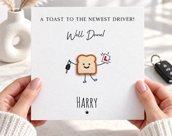 Personalised Driving Test Passed Card, Funny Toast Card, Congratulations New Driver Card, Well Done Card, 3D Driving Test Card 3140