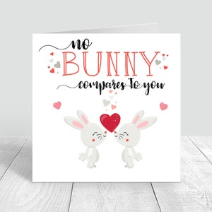 No Bunny se compare à vous Happy Valentines Day/ Anniversaire Carte faite à la main Petite amie/Cadeau personnalisé pour femmes/hommes/petit ami/épouse