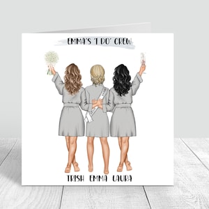 Carte personnalisée faite main de mariée d'équipe « Je fais l'équipage pour le meilleur ami/soeur/cousin/bestie/cheveux personnalisés/cadeau de fête de mariage 240