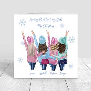 Frohe Weihnachten handgemachte Bestie Karte Weihnachten personalisierte Karte| Schwester| Mama| Beste Freundin|Töchter