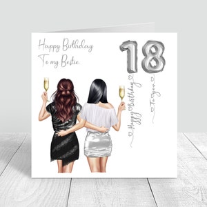 Tarjeta personalizada de feliz cumpleaños para mujeres, tarjeta hecha a mano de mejor amiga para su hermana Bestie Cousin 18 21 25 30 35 40 50 1000