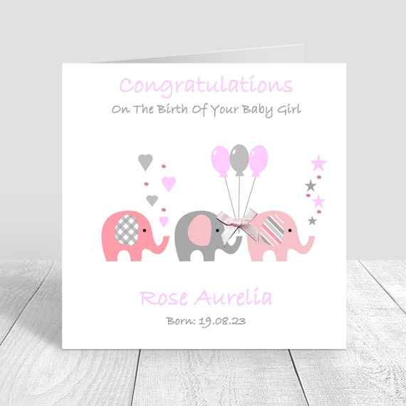 Handmade Wildlife Greetings Card - Congrats Elephants Handmade Wildlife Greetings Card - Congrats Elephants