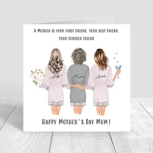 Tarjeta del Día de la Madre Feliz Mamá hecha a mano y personalizada / Mamá / Con tarjeta de amor