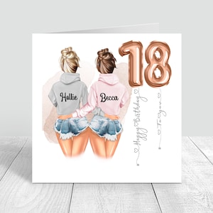 Cartão de aniversário personalizado, melhor amiga feminina, feito à mão, irmã, tia, 18, 21, 25, 30, 40, 50, neta, filha, sobrinha para ela