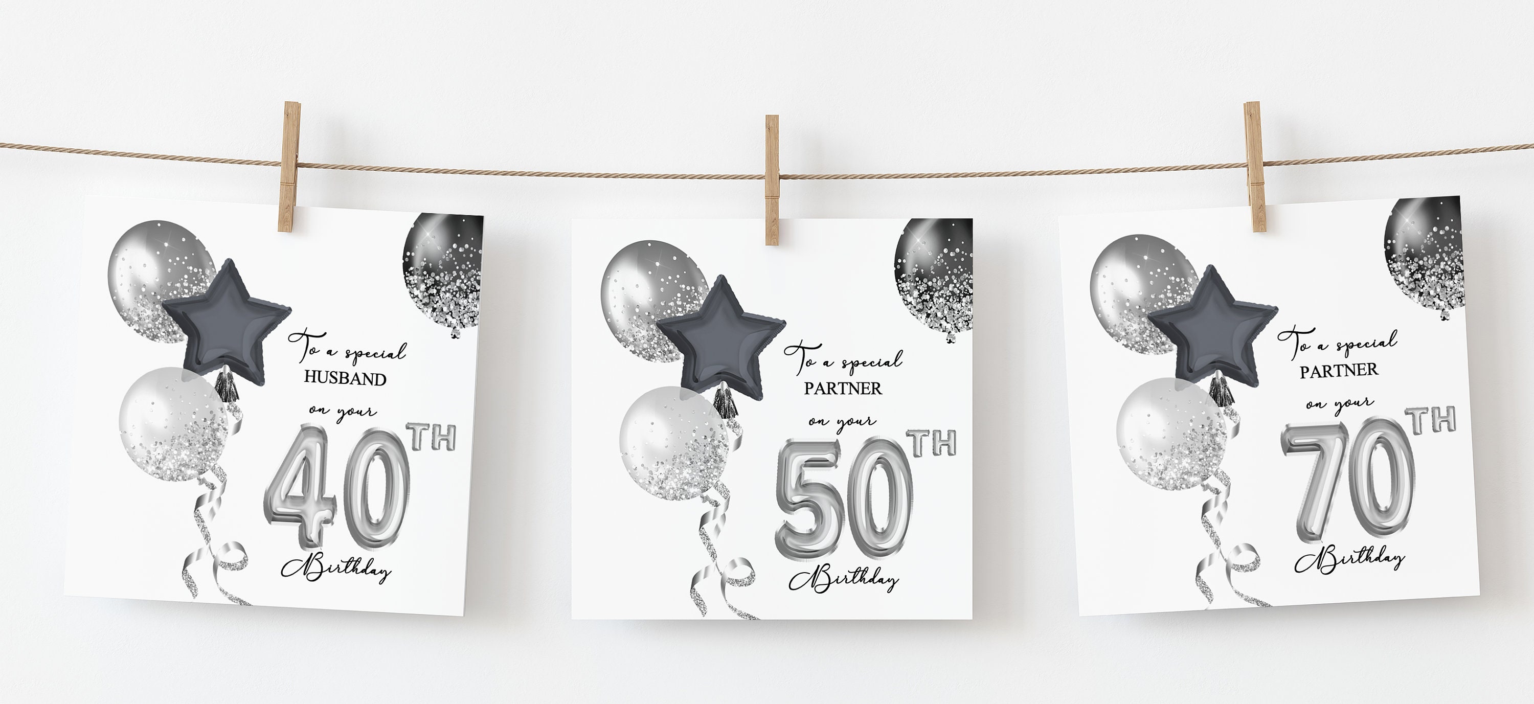 Carte d'anniversaire 40 ans pour homme – Ballons à paillettes noirs et  dorés – Cartes d'anniversaire pour homme de 40 ans, papa, cousin, ami,  frère, oncle, 145 mm x 145 mm 