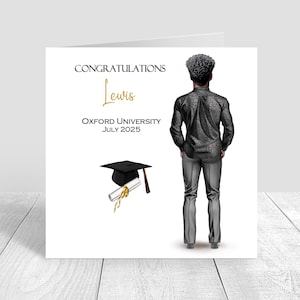 Men's Graduation Card,Son Handmade Card, Personalised Graduation Card, Well done, Grad 2025 Handmade Graduation Gifts* Customise Hair * 1445