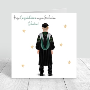 Carte de remise de diplôme personnalisée pour homme, faite main, cadeaux de remise de diplôme, félicitations, cheveux personnalisés, fils, frère, petit-fils, petit ami, ami, 366
