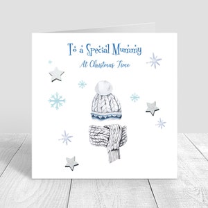 To a Special Mummy Handgemachte Weihnachtskarte / Mama / Frauen / Personalisierte Kuschelhut festliche Karte