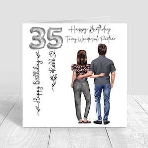 Carte d'anniversaire personnalisée pour homme, carte de joyeux anniversaire, fiancé, couple, petit ami, carte faite main 18e 21e 25e 30e 35e 40e 50e 60e 1295