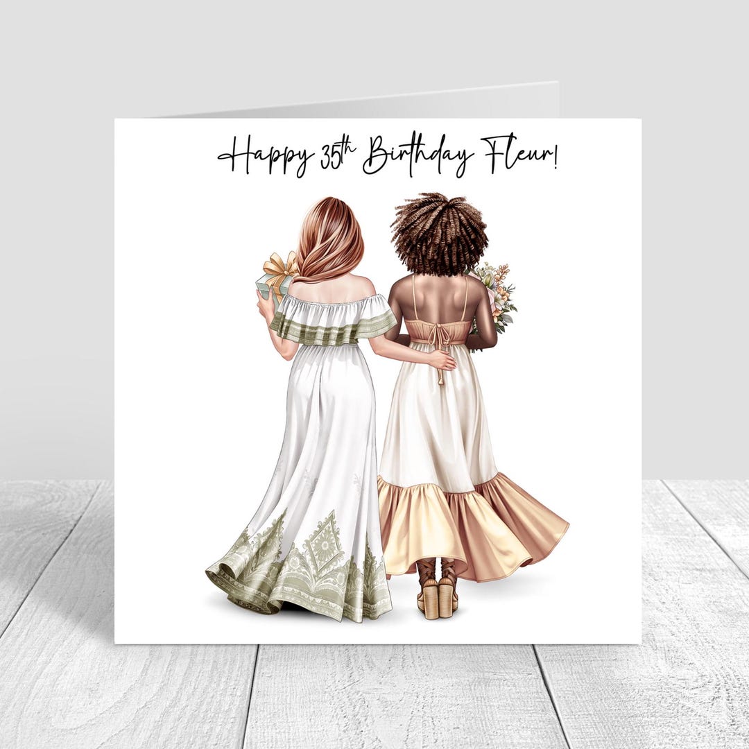 Women's Personalised Best Friend Happy Birthday Handmade Card for ...