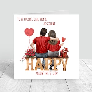 Carte personnalisée Happy Valentine's Day, thème de l'amour, carte pour couple, partenaire, petit ami, petite amie, fiancé, fiancée, mari, femme, 814