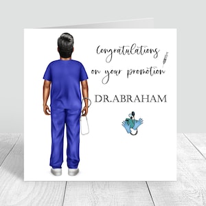 Mens Felicitaciones Dr Promoción de empleo Nuevo trabajo Tarjeta personalizada Enfermero Enfermero Felicitaciones por su nueva tarjeta de trabajo Hecho a mano 268