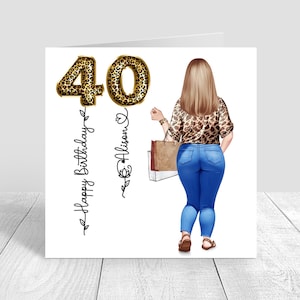 Personalised Women's Birthday Card, Happy Birthday Card for Her, Leopard Print, Handmade Birthday Card, 30th, 40th, 50th, 60th,Greeting 1630