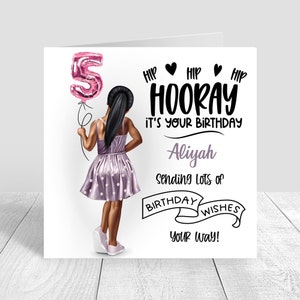 Personalised girls birthday card Happy Birthday Handmade Card Sister Bestie Daughter Granddaughter Cousin 4th 5th 6th 7th 8th 773