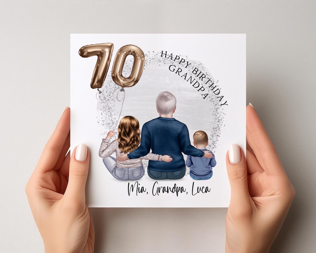 Personalised 70th Birthday Card for Grandpa – Custom Grandad Card From ...