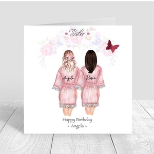 Best Friend Happy Birthday Handmade Card Sister/ Cousin 18th 21st 25th 30th 35th 40th 50th 60th Personalised