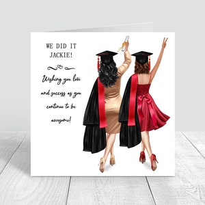 Carte faite main et personnalisée pour l'obtention du diplôme Carte de félicitations pour l'obtention du diplôme pour femme