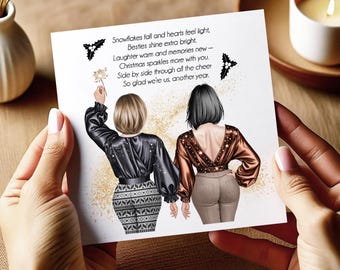 Bestie Christmas Card • Best Friend Xmas Card for Her • BFF Card • Besties • Friends Christmas Gift • Personalised Best Friend Card 2044