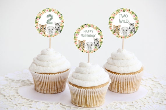 Decorazioni Per Torta Animali Della Giungla, 5 Topper In Cartone Per Compleanno, Festa A Tema