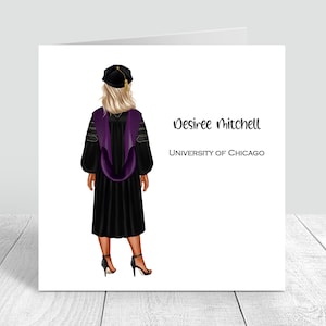 Carte de vœux faite main pour femme | Personnalisé | Félicitations, cadeaux de remise des diplômes PERSONNALISATION DES CHEVEUX