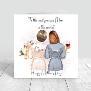 Personalised Happy Mother's Day Card Handmade Mummy / Mom/ With love card Personalized Mothers day Gift