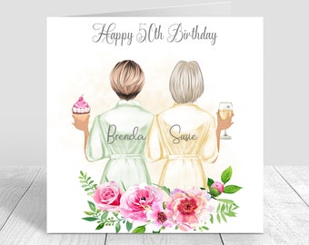 Personalized Birthday Card for Her: Handmade personalised Anniversary Card 50th
