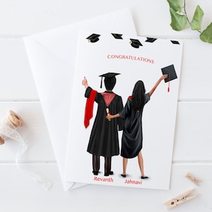 Grand couple de diplômés personnalisé pour hommes et femmes | Amis | Bravo | Félicitations | Diplôme | Petit ami Petite amie 0044