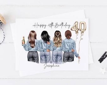 Personalised Birthday Card For Her – 16th 17th 18th 19th 21st 30th 40th, Animal Print